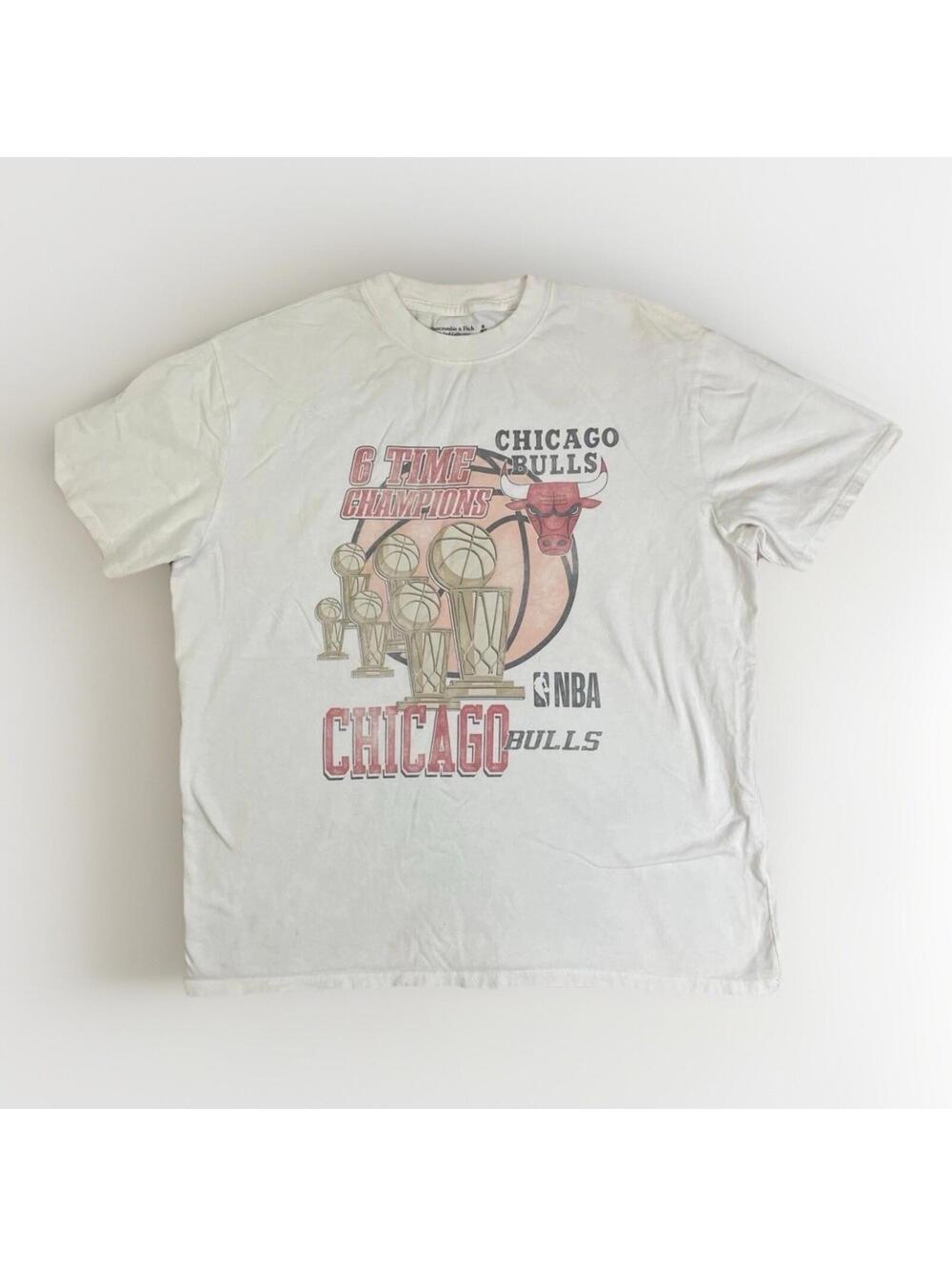 Vintage Abercrombie Chicago Bulls 6 Time Champions T Shirt Men’s M NBA
